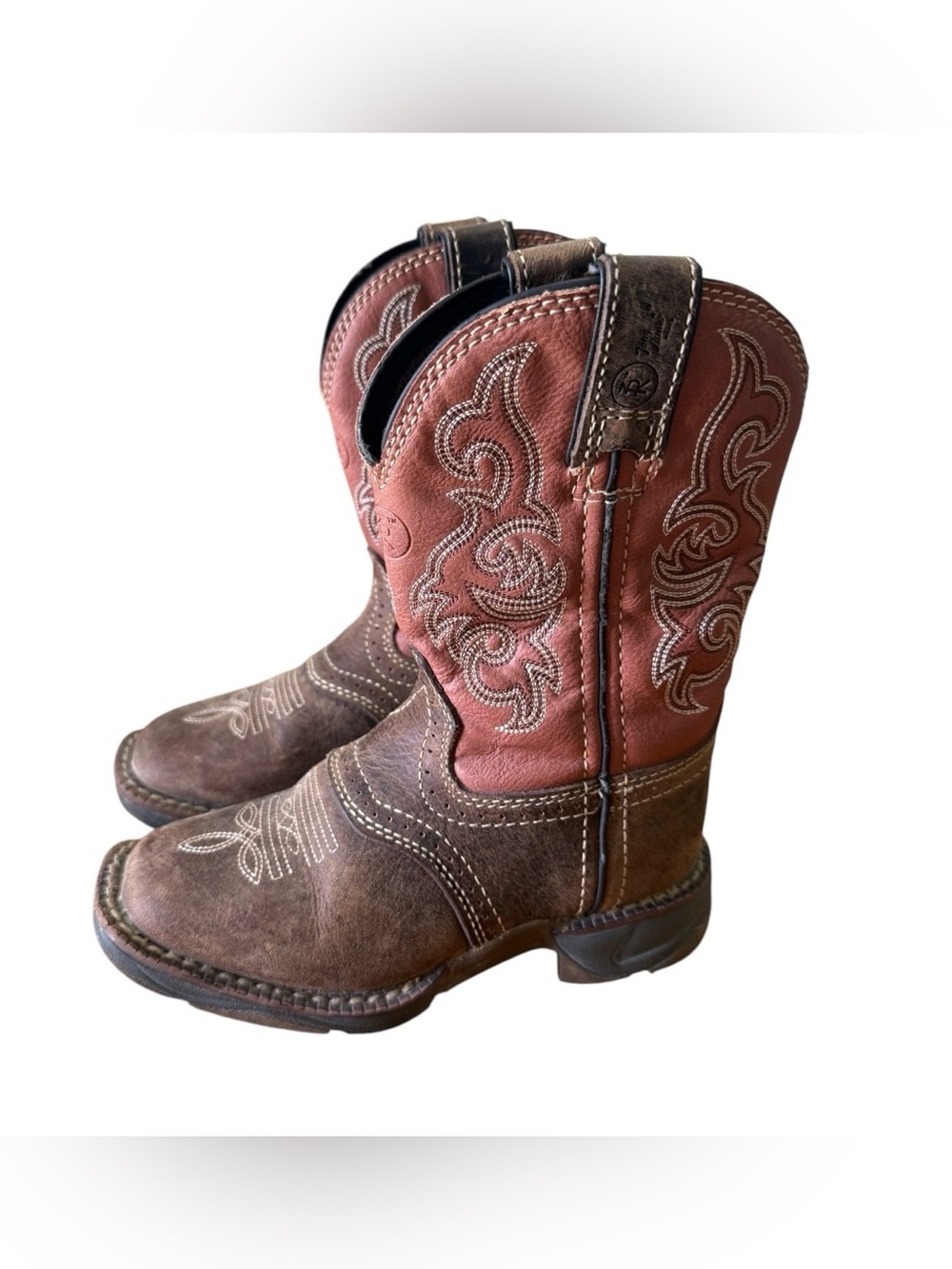 Tony Lama LL552 Kids Rusty Saddle 8" Cowboy Western Boots Shoes Youth Size 9D